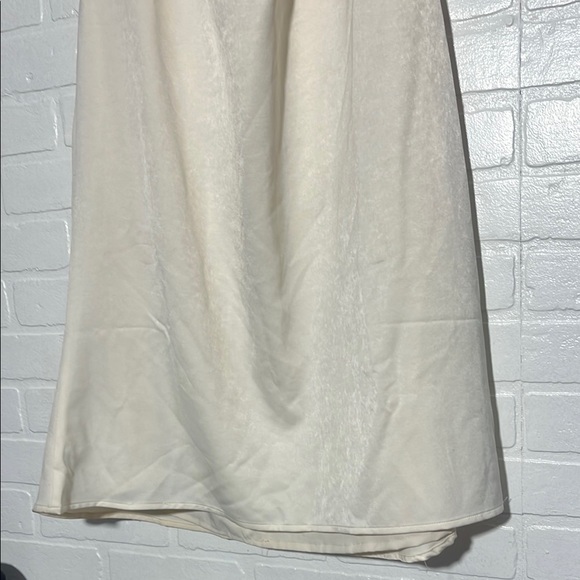 Lena Womens Satin Shift Dress Elegant Sleeveless High Draped Neckline Large - Picture 3 of 7